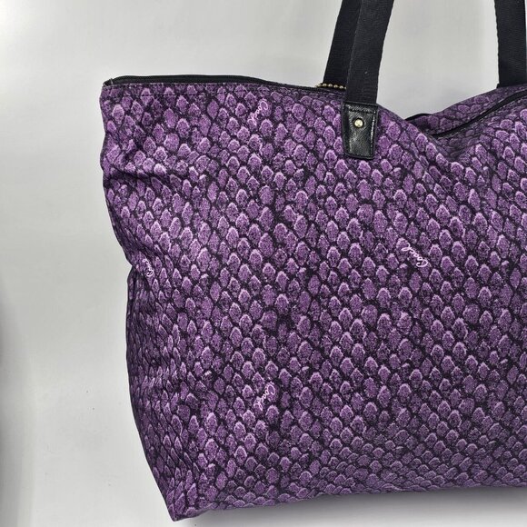 Coach XL Purple Multi Snake Print Getaway PACKABLE Travel Weekender Tote 1 PIECE - Picture 7 of 12